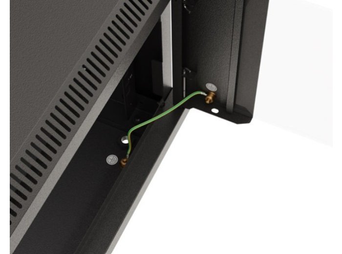 Szafa instalacyjna rack wisząca 19" 6U 540x350 czarna drzwi przeszklone ( flat pack)