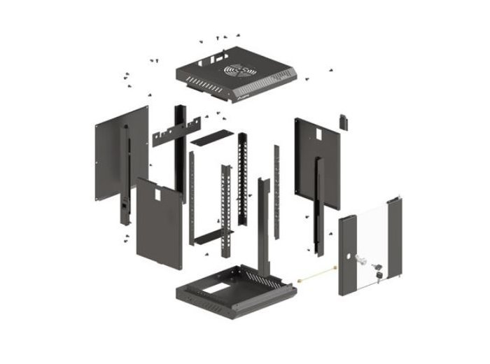 Szafa instalacyjna rack wisząca 10 cali 4U 300x300 czarna