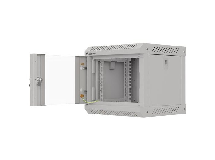 LANBERG SZAFA INSTALACYJNA RACK WISZĄCA 10" 4U 300X300 SZARA DRZWI PRZESZKLONE (FLAT PACK)