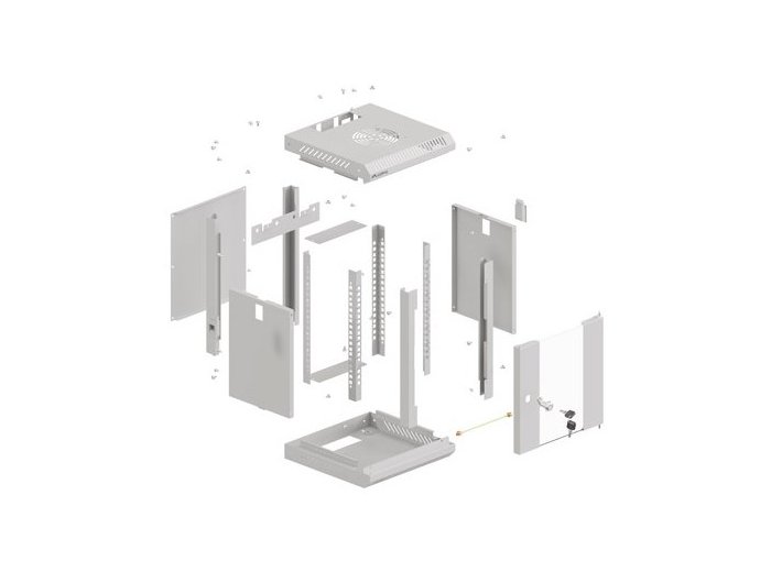 LANBERG SZAFA INSTALACYJNA RACK WISZĄCA 10" 4U 300X300 SZARA DRZWI PRZESZKLONE (FLAT PACK)