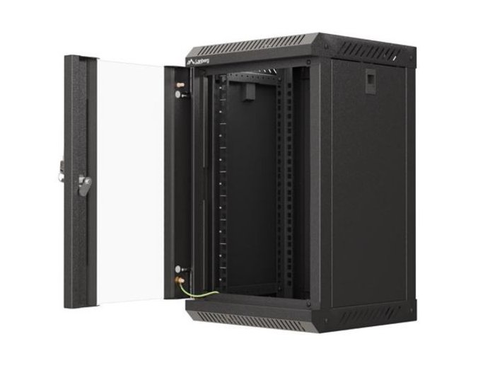 Szafa instalacyjna rack wisząca 10 cali 9U 300x300 czarna
