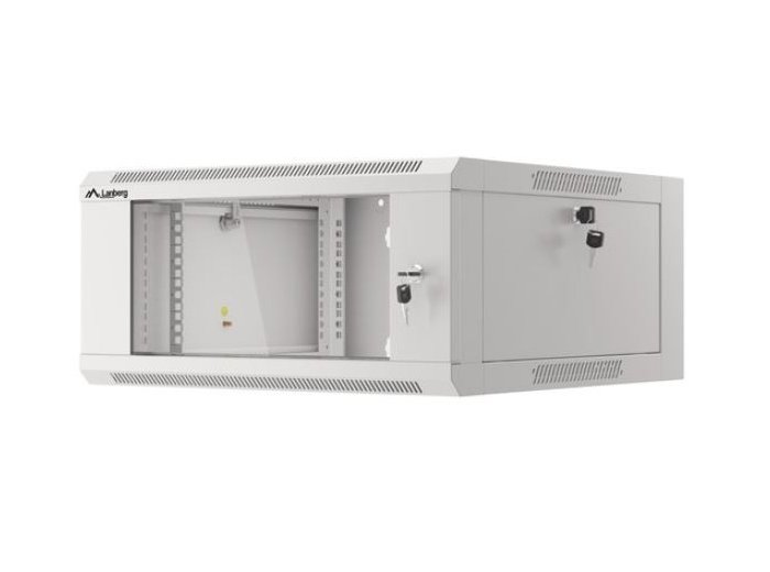 Szafa instalacyjna RACK wisząca 19 cali 4U 600 szara WFFA-5604-10S