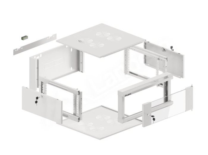 Szafa instalacyjna RACK wisząca 19 cali 4U 600 szara WFFA-5604-10S