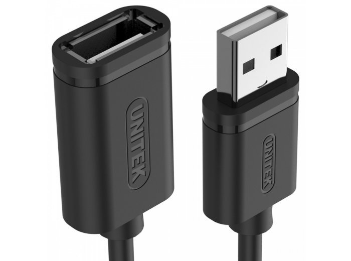 Kabel przedłużacz USB 2.0 AM-AF, 1m, Y-C428GBK