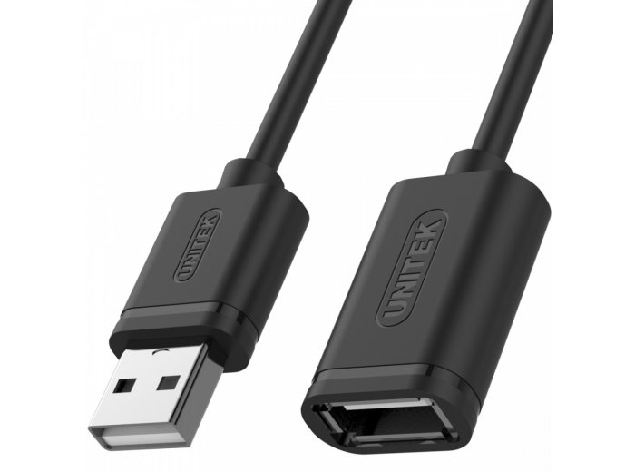 Kabel przedłużacz USB 2.0 AM-AF, 1m, Y-C428GBK
