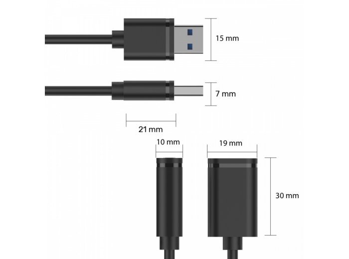 Przedłużacz USB 2.0 AM-AF, 0.5m; Y-C447GBK