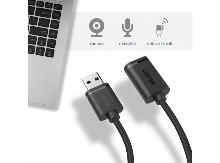 Przedłużacz USB 2.0 AM-AF, 0.5m; Y-C447GBK