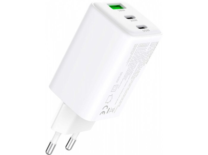 Ładowarka sieciowa 3xUSB 65W 3,24A Power Delivery 3.0 QC4.0
