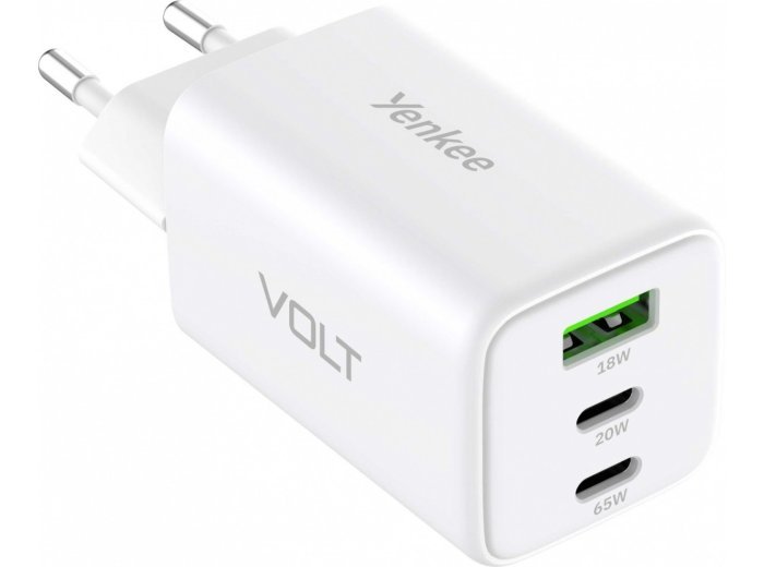 Ładowarka sieciowa 3xUSB 65W 3,24A Power Delivery 3.0 QC4.0