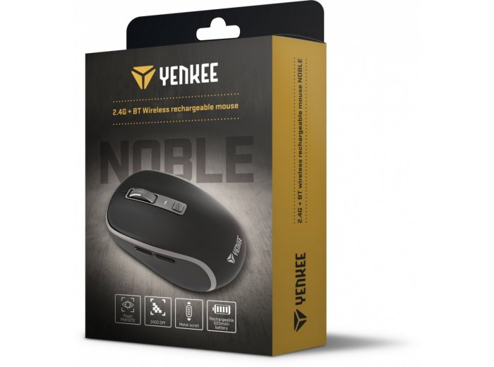Mysz bezprzewodowa Dual WiFi+Bluetooth akumulator 5 przycisków