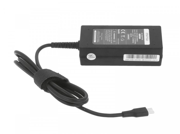 Zasilacz ładowarka do laptopa 45W USB-C 5V-9V-12V-15V/3A, 20V/2.25A PD
