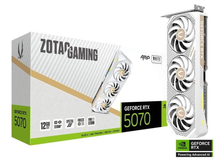 Karta graficzna GeForce RTX 5070 AMP 12GB GDDR7 192bit 3DP/HDMI biała
