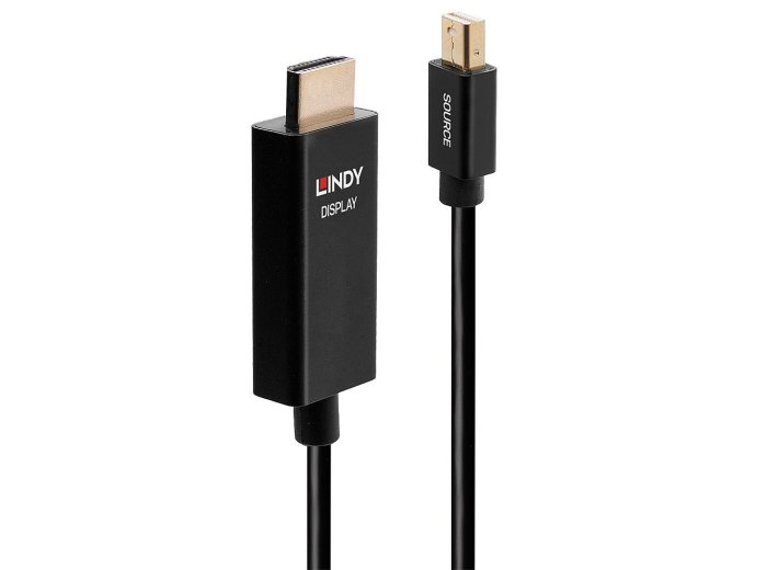 Lindy 40921 adapter kablowy 1 m Mini DisplayPort HDMI Czarny