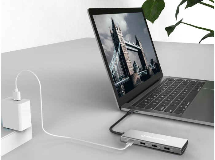 Conceptronic HUBBIES16G huby i koncentratory USB 3.2 Gen 2 (3.1 Gen 2) Type-C 10000 Mbit/s Szary