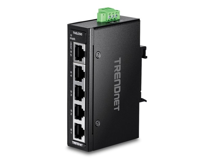 Trendnet TI-ELC50 przełącznik sieciowy Nie zarządzany Fast Ethernet (10/100) Czarny