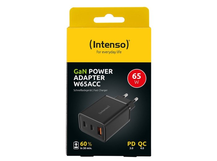 Intenso 7806510 adapter zasilający/ inwentor Wewnętrzna 65 W Czarny