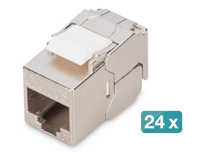 Digitus Kompaktowy moduł keystone CAT 6A, ekranowany, beznarzędziowy montaż. 24 szt.