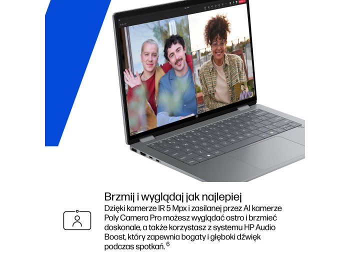 HP OmniBook X Flip 2in1 14-fk0020nw Ryzen AI 5 340 14"2K OLED 300nits LBL Glosy 16GB LPDDR5x SSD512 Radeon 840M Cam5MP+IR 59Wh Win11 Meteor Silver Aluminum 2Y