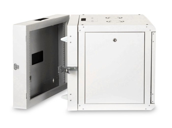 Digitus Szafa sieciowa wisząca Unique 19" 9U rack 600x600, drzwi szyba, szary, dzielona, złożona, 100kg