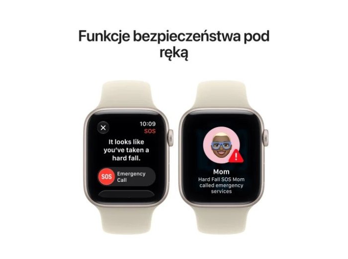 Smartwatch Watch SE 3 GPS, koperta 44mm z aluminium w kolorze księżycowej poświaty, pasek sportowy w kolorze piaskowym - rozmiar M/L