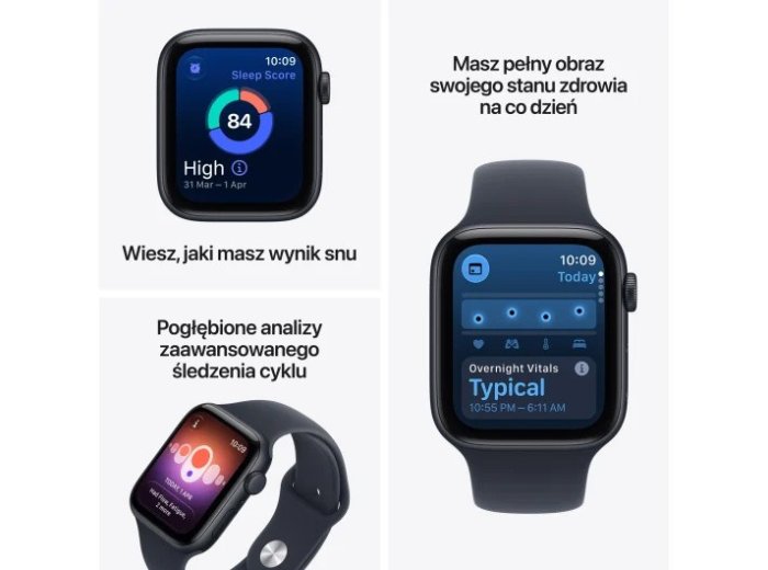 Smartwatch Watch SE 3 GPS, koperta 44mm z aluminium w kolorze księżycowej poświaty, pasek sportowy w kolorze piaskowym - rozmiar M/L