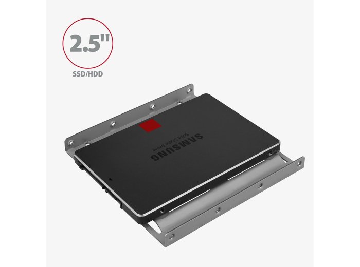 RHD-125S Ramka metalowa do montażu 1x 2.5" HDD w pozycji 3.5", szary