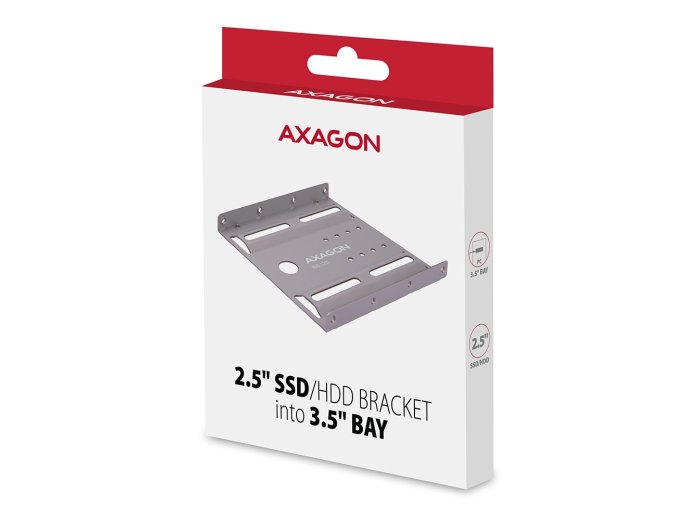 RHD-125S Ramka metalowa do montażu 1x 2.5" HDD w pozycji 3.5", szary