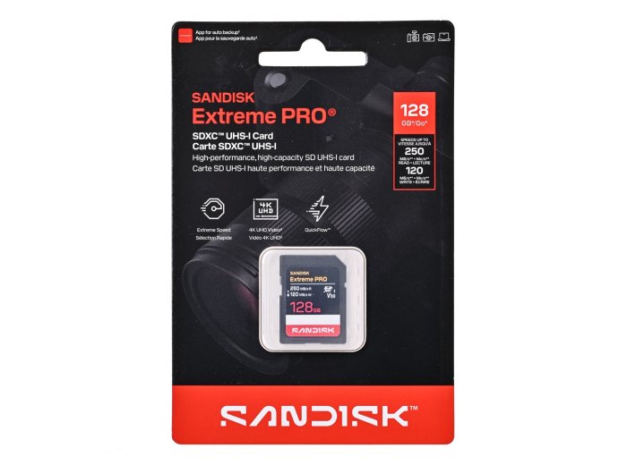 Sandisk Extreme Pro SD UHS-I 128GB SD 250MB/s(R) / 120MB/s(W)