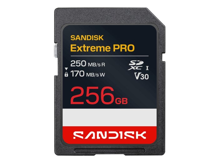 Sandisk Extreme Pro SD UHS-I 256GB SD 250MB/s(R) / 170MB/s(W)