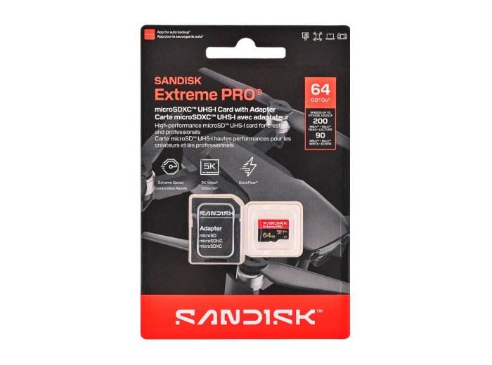 Sandisk Extreme Pro microSD UHS-I 64GB MicroSD 200MB/s(R) / 90MB/s(W)