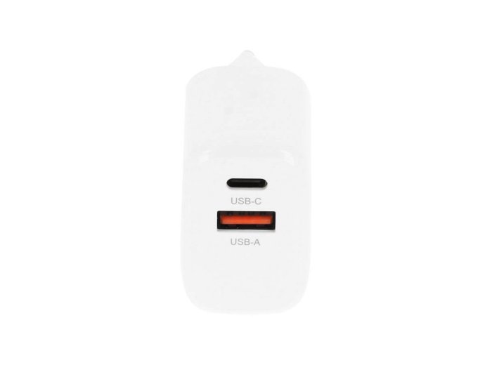 Ładowarka GaN 20W USB-C PD + USB-A (biała)
