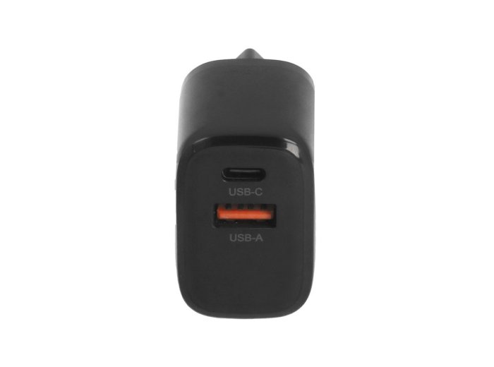 Ładowarka GaN 30W USB-C PD + USB-A (czarna)