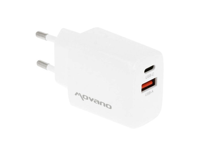 Ładowarka GaN 30W USB-C PD + USB-A (biała)