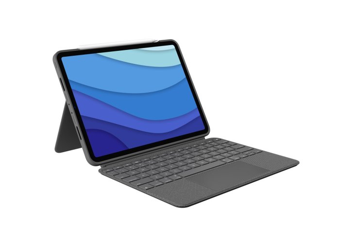 Logitech Combo Touch QWERTZ Niemiecki Smart Connector Szary