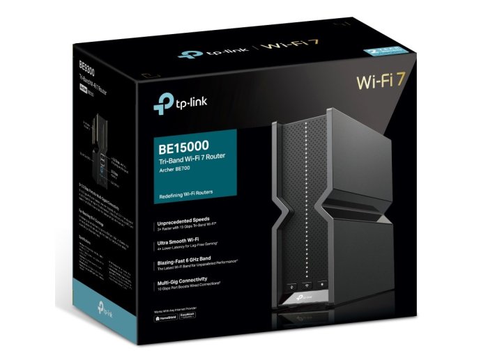 TP-Link Archer BE700 router bezprzewodowy Multi-Gigabit Ethernet Trójpasmowy (2,4 GHz / 5 GHz / 6 GHz) Czarny