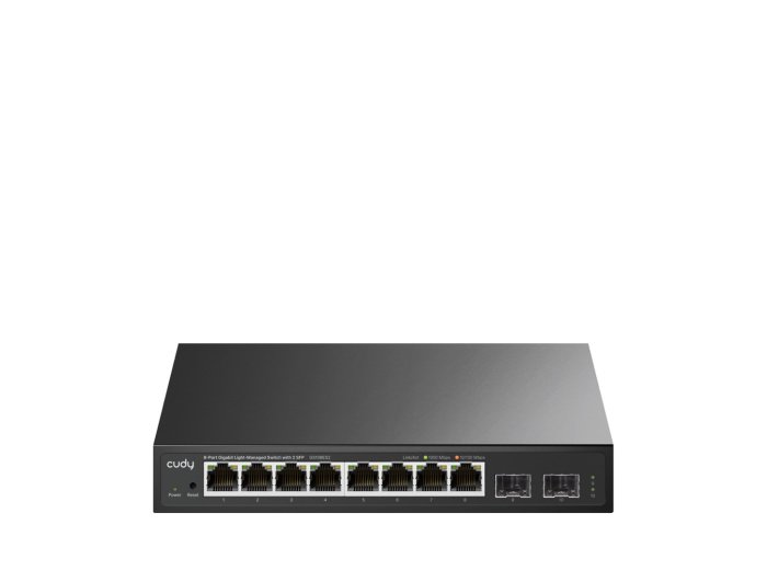 Cudy 8-Port Gigabit Easy-Managed Switch with 2 SFP, GS108ES2 1.0 Zarządzany L2 Gigabit Ethernet (10/100/1000) Czarny