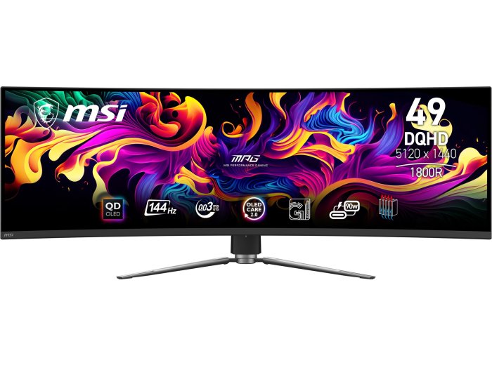 MSI MPG 491CQP QD-OLED monitor komputerowy 124,5 cm (49") 5120 x 1440 px Dual WQHD Czarny