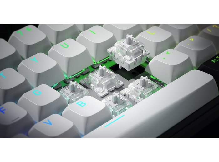 HATOR Skyfall 65 MAG ULTIMA 8K wireless klawiatura Gaming USB + RF Wireless + Bluetooth QWERTY US English Czarny, Biały