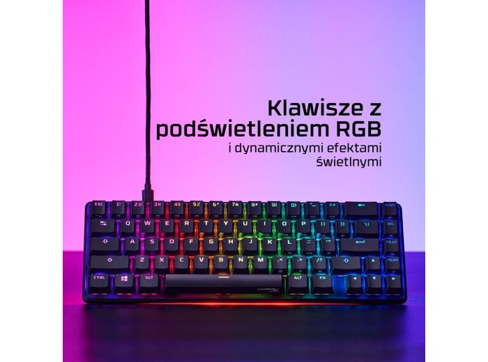 HyperX Alloy Origins 65 czarny / Klawiatura gamingowa / mechaniczna / HyperX czerwony / US / RGB / USB-C