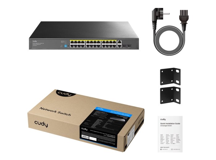 Switch Cudy GS1026PS2 Niezarządzany Gigabit Ethernet (10/100/1000) Obsługa PoE Czarny