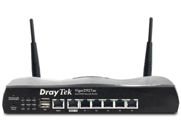 DrayTek Vigor2927ac router bezprzewodowy Gigabit Ethernet Dual-band (2.4 GHz/5 GHz) 4G Czarny