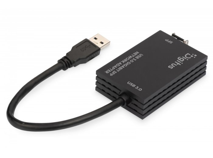 Karta sieciowa USB 3.0 typ A na Gigabit SFP, adapter światłowodowy 1000 Mb/s, moduł SFP sprzedawany osobno