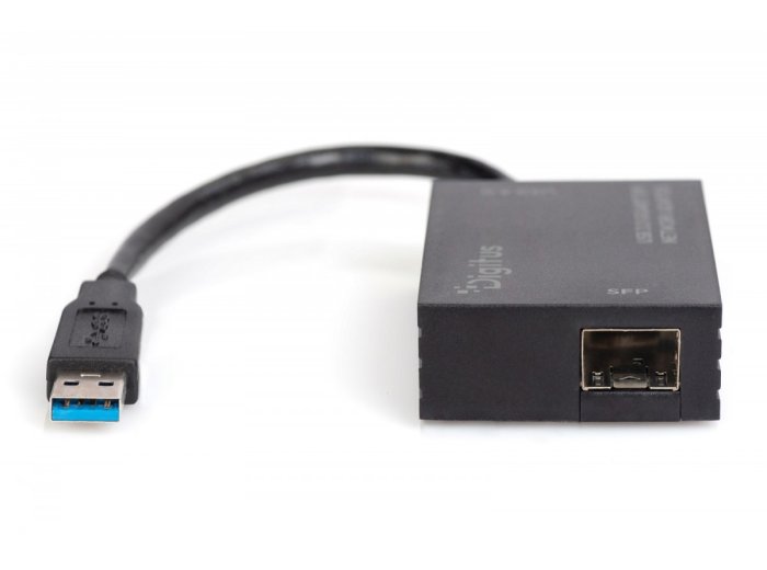 Karta sieciowa USB 3.0 typ A na Gigabit SFP, adapter światłowodowy 1000 Mb/s, moduł SFP sprzedawany osobno