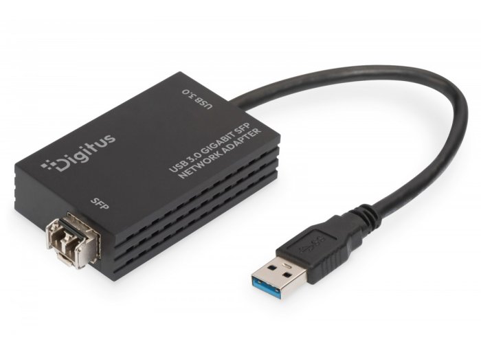 Karta sieciowa USB 3.0 typ A na Gigabit SFP, adapter światłowodowy 1000 Mb/s, moduł SFP sprzedawany osobno