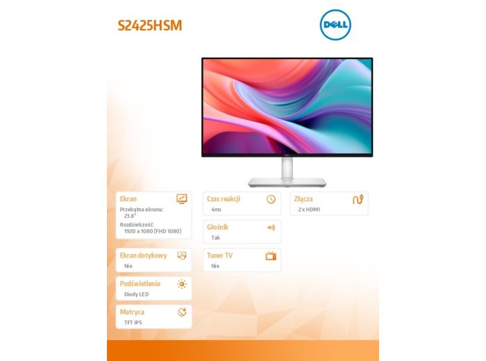 MONITOR DELL PLUS LED 24" S2425HSM 144Hz