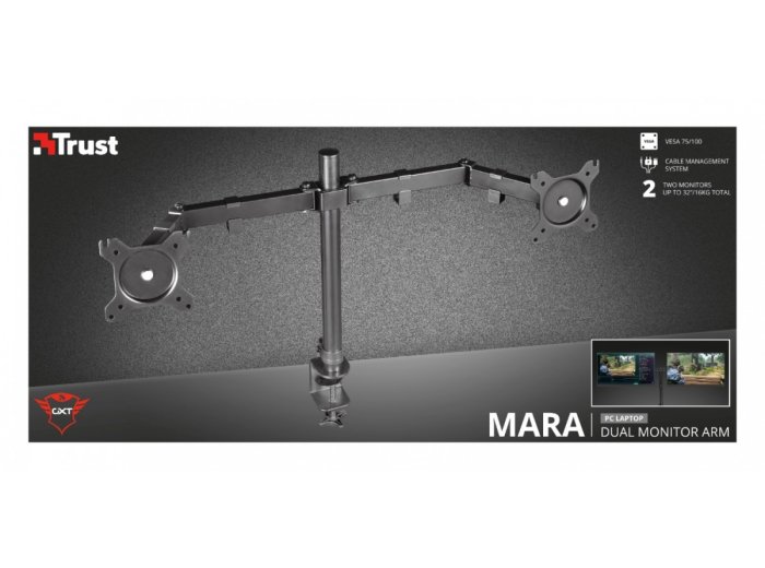 Uchwyt na 2 monitory TRUST GXT1120 Mara Dual