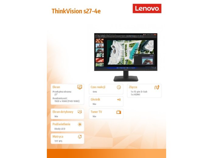 Monitor ThinkVision s27-4e 27 cali 64BEKAT1EU