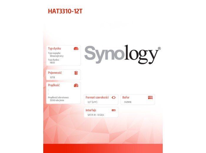Dysk HDD 12TB HAT3310-12T SATA 3,5 cala 512e 7,2k