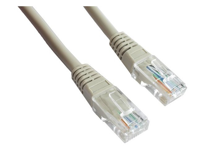 Patch cord kat.5e osłonka zalewana 5M szary
