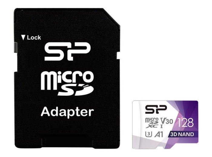 Karta pamięci Silicon Power microSDXC Superior Pro 128GB V30 UHS-1 U3 A1 + ADAPTER microSD-SD